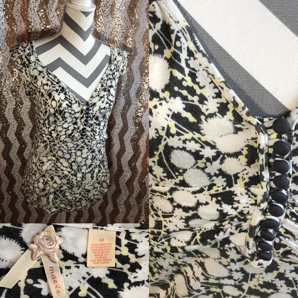 Maeve floral shirt with button detail